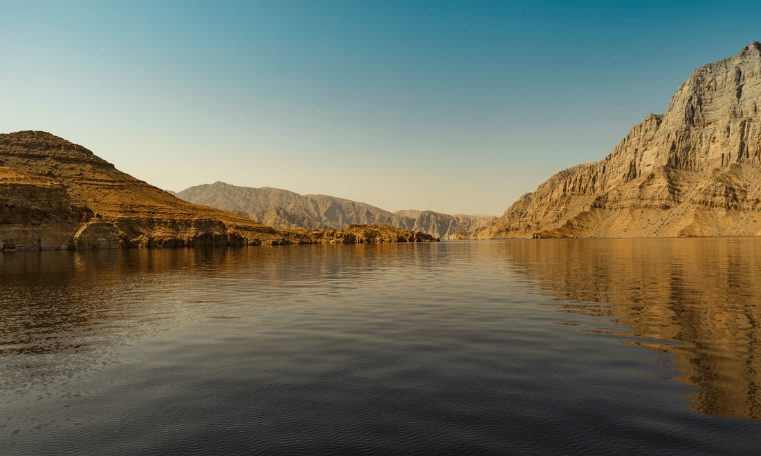 Golden Fjords at Musandam , Oman